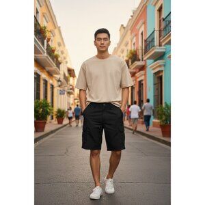 UB TECH Men Classic Fit Black Short 30